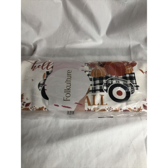 Folkulture Farmhouse Table Runner Pumpkin Truck 14x108 NEW - Picture 11 of 12